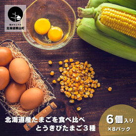 【ふるさと納税】北海道産たまごを食べ比べ「とうきびたまご3種」 酒井農場《6個入・10個入》《4パック・6パック・8パック》