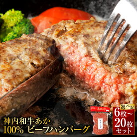 【ふるさと納税】 神内和牛あか 100% ビーフハンバーグ 選べる 6枚 10枚 20枚セット（2枚入り×3～10パック） 約140g 9000円 〜 30000円 9千円 〜 3万円 肉 お肉 牛 和牛 牛肉 神内和牛あか 惣菜 おかず ハンバーグ 北海道 浦臼町 送料無料