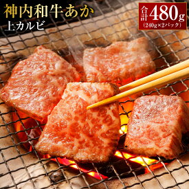 【ふるさと納税】 神内和牛あか 【上カルビ 】約240g×2パック 合計480g 肉 お肉 牛肉 カルビ 冷凍 北海道 浦臼町 送料無料