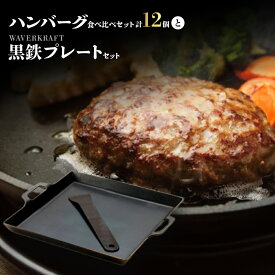 【ふるさと納税】大畠精肉店 の ハンバーグ 食べ比べセット 計12個 と WAVERKRAFT 黒鉄プレート セット オンライン 申請 ふるさと納税 北海道 新十津川 焼肉 BBQ バーベキュー キャンプ アウトドア お取り寄せ 新十津【1301601】