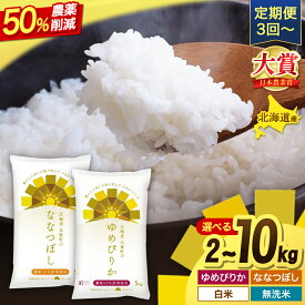 【ふるさと納税】 ゆめぴりか ななつぼし 定期便 令和8年産 新米 【 選べる 配送回数・精米種別・容量 】/ 白米 無洗米 6ヶ月 3ヶ月 2kg 5kg 10kg 低農薬米 米 北海道 農薬削減 北竜町産 減農薬