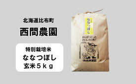 【ふるさと納税】新米先行予約【2024年産】西間農園　ななつぼし(特別栽培米)　みがき玄米　5kg