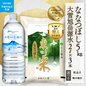 【ふるさと納税】【精米種別・配送月を選べる】令和6年産先行予約 東川米「ななつぼし」5kg+大雪旭岳源水6Lセット