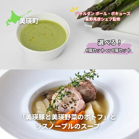 【ふるさと納税】【ジャルダン ポール・ボキューズ　星野晃彦シェフ監修】 「美瑛豚と美瑛野菜のポトフ」とラスノーブルのスープ セット レトルト インスタント 国産 [024-56]