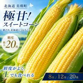 【ふるさと納税】【令和9年産予約受付 】 とうもろこし 北海道 ほしつぶコーン 8本 12本 20本 選べる 1回 2回 定期便 野菜 送料無料 北海道美瑛 北海道美瑛町 美瑛町 美瑛 北海道産 美瑛産 スイートコーン イエローコーン 5kg以上 とうきび 黒木農場