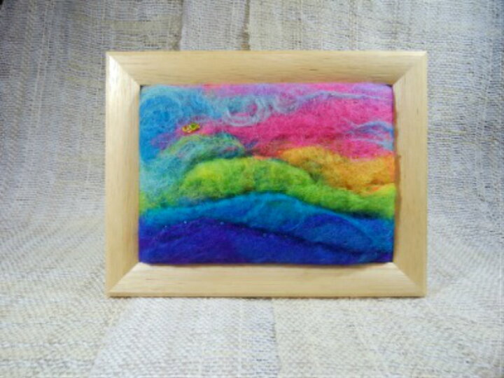 楽天市場 ふるさと納税 手織屋 雪蟲工房 フェルト絵 夕暮れの丘 015 31 北海道美瑛町