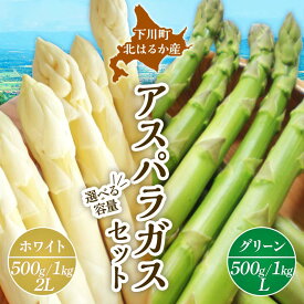 【ふるさと納税】【先行予約】令和8年産 グリーン・ホワイトアスパラセット 選べる 1kg ～ 2kg （グリーンアスパラ Lサイズ・ホワイトアスパラ 2Lサイズ）野菜 やさい ふるさと 納税 国産 北海道産 北海道 下川町 F4G-0287var