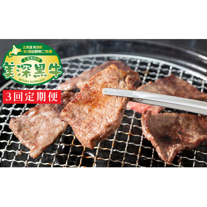 北海道産 黒牛カルビ焼肉定期便（500g×2）　