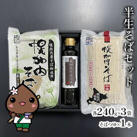【ふるさと納税】幌加内 半生そば2種セット つゆ付き 6人前 半生そば・石臼挽き半生そば 各240g×3袋 麺類 蕎麦 引っ越し 年越し 麺 生麺 コシ のど越し常温保存 産地直送 ほろかない振興公社 北海道 幌加内町