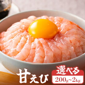 【ふるさと納税】【選べる内容量200g～2kg】超速リキッド凍結でドリップゼロ！北海道羽幌産生鮮甘えび | えび エビ 海老 甘エビ 新鮮 海鮮 小分け たっぷり エビカニ 甲殻類 魚介類 刺身 北海道 羽幌町 羽幌 ふるさと納税【0311201】