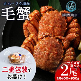 【ふるさと納税】【数量限定】北海道産 毛がに 2尾 選べるサイズ400g〜950g【株式会社シーグレイセス】浜頓別 塩茹で カニ 年末毛蟹 ボイル 冷凍 北海道ふるさと納税 ふるさと納税 北海道 浜頓別 通販 贈答品 贈り物