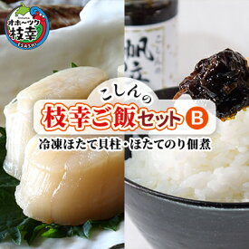 【ふるさと納税】こしんの枝幸ご飯セットB（冷凍ほたて貝柱・ほたてのり佃煮）缶詰 魚貝類 帆立 ホタテ 海藻
