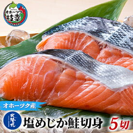 【ふるさと納税】北隆丸 塩めじか鮭切身5切 オホーツク枝幸産【 鮭 サケ サーモン 切り身 干物 魚貝類 魚介類 漬け 漬魚 塩漬け 加工食品 北海道 オホーツク 枝幸 】