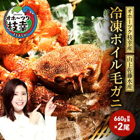 【ふるさと納税】オホーツク枝幸 冷凍ボイル毛ガニ 660g前後×2尾［山上佐藤水産］【 カニ かに 毛ガニ 海鮮 毛ガニ 蟹 北海道 オホーツク 枝幸 】