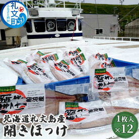 【ふるさと納税】北海道礼文島産　開きほっけ×12　【加工食品 魚貝類 干物 ホッケ】