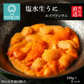 【ふるさと納税】 2021年発送予約★直送「 利尻島産 塩水生うに2パック」（エゾバフンウニ）7月発送分【利尻漁組】北海道ふるさと納税 利尻富士町 ふるさと納税 北海道 海鮮 北海道 海鮮 うに 生うに 北海道 うに 雲丹 通販 ギフト ウニ 贈答品 贈り物 【A134】