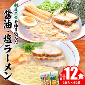 【ふるさと納税】利尻昆布が練り込みされた麺を使用 利尻昆布醤油・塩ラーメン 各6食入り北海道ふるさと納税 利尻富士町 ふるさと納税 北海道 ラーメン