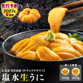 【ふるさと納税】【2027年発送予約】 ★直送 「利尻島産 塩水キタムラサキウニ」選べる100g〜200g 1パック100g《利尻漁業協同組合》北海道ふるさと納税 利尻富士町 ふるさと納税 北海道 海鮮 生うに 北海道 うに 雲丹 通販 ギフト ウニ 贈答品 贈り物 塩水生うに
