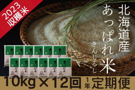 【ふるさと納税】お米定期便　北海道産　あっぱれ米金印　10kg×12回　今井農場/150-03015-b12E