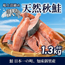 【ふるさと納税】【訳あり】知床斜里産 天然秋鮭の切り身 約1.3kg 船上活締め【配送不可地域：離島・沖縄県】【1430538】