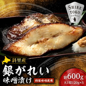 【ふるさと納税】銀がれい味噌漬け 大1切120g×5パック 切り身 無添加 特製味噌使用 お魚 切身 カレイ 鰈 厚切り 朝食 西京漬け 国産 水産加工品 海鮮 魚介 朝食 天然 焼き魚 高級 冷凍 北海道 斜里町【配送不可地域：離島・沖縄県】