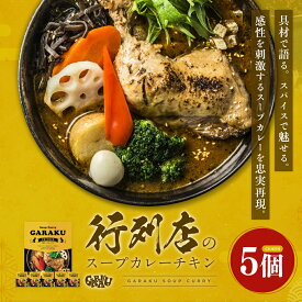 【ふるさと納税】【北海道で大行列のできる人気スープカレー店】GARAKU札幌スープカレーチキン5個セット (300g×5個) ( ふるさと納税 スープカレー カレー チキンレッグ チキンスープカレー 本格スパイスカレー レトルトカレー レトルト 北海道 遠軽町 ) en01-00032