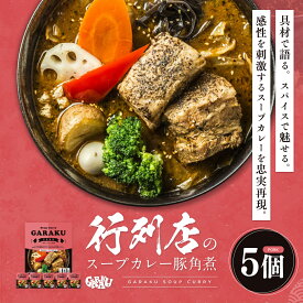 【ふるさと納税】【北海道で大行列のできる人気スープカレー店】GARAKU札幌スープカレー豚角煮5個セット (358g×5個) ( ふるさと納税 スープカレー カレー 豚角煮 ブレンド 本格スパイスカレー レトルトカレー レトルト 北海道名物 北海道 遠軽町 GARAKURETAIL ) en01-00033