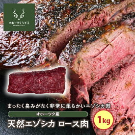 【ふるさと納税】天然エゾシカロース肉（1kg） ( ふるさと納税 鹿肉 ヘルシー 赤身肉 エゾ鹿 北海道産 焼肉 BBQ 簡単調理 北海道 遠軽町 株式会社オホーツクジビエ ) en01-00118