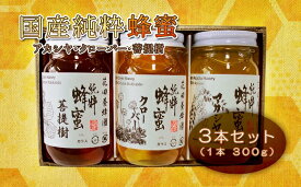 【ふるさと納税】国産純粋蜂蜜（300g×3本） ( ふるさと納税 はちみつ 純粋蜂蜜 国産 ハチミツ 天然 濃厚 セット 北海道 遠軽町 株式会社 花田産業 ) en01-00039