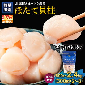 【ふるさと納税】＼速攻出荷！お盆や残暑見舞いに／〈新登場・数量限定〉北海道オホーツク湧別沖 ほたて 玉冷小分け パック 600g～2.4kg 訳あり 北海道 ホタテ ランキング 海鮮 刺身 BBQ 冷凍 帆立 ふるさと 人気 ホタテ貝柱　お届け：入金確認後、準備が出来次第お届け