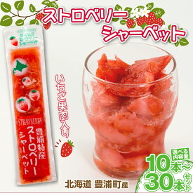 【ふるさと納税】＜選べる内容量＞北海道 豊浦産 いちご果肉入り！ イチゴシャーベット 計500g（50g×10本）/ 計1kg（50g×20本）/ 計1.5kg（50g×30本） シャーベット アイス アイスクリーム デザート スイーツ お菓子 おやつ いちご イチゴ 苺 フルーツ くだもの 果物 果実