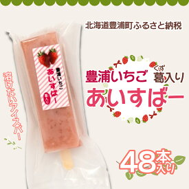 【ふるさと納税】北海道 豊浦町 いちご アイス バー 48本【 ふるさと納税 人気 おすすめ ランキング 果物 メロン めろん 果物 いちごイチゴ 苺 国産いちご いちごアイス おいしい 美味しい 北海道 豊浦町 送料無料 】TYUN023