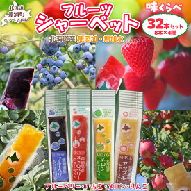【ふるさと納税】北海道 豊浦町 シャーベット 4種 味くらべ 各8本ずつ【 ふるさと納税 人気 おすすめ ランキング 果物 メロン めろん 果物 いちごイチゴ 苺 イチゴシャーベット ブルーベリー メロンシャーベット 食べ比べ おいしい 甘い 北海道 豊浦町 送料無料 】TYUN020