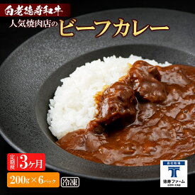 【ふるさと納税】定期便 3カ月 和牛 ビーフカレー 6個セット＜徳寿＞ 200g×6袋白老牛 牛肉 黒毛和牛 ビーフカレー カレー 北海道 惣菜 北海道ふるさと納税 白老 ふるさと納税 北海道