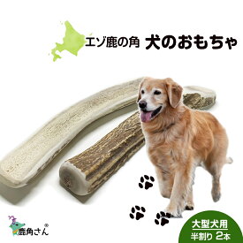 【ふるさと納税】鹿の角 エゾシカ 犬のおもちゃ 『鹿角さん』 大型犬用　半割り　2本セット犬 ペット おもちゃ 鹿角 エゾシカ ドッグガム 北海道 北海道ふるさと納税 白老 ふるさと納税 北海道