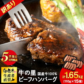 【ふるさと納税】【5営業日以内発送】★大容量！合計1.65kg！★牛の里ビーフハンバーグ 選べる 訳あり (110g5枚入）×3 ・（110g×8個） AG058和牛 牛肉 加工肉 ハンバーグ 肉料理 惣菜 冷凍 牛肉100％ 北海道ふるさと納税 白老 北海道 クリスマス