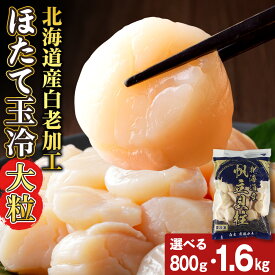 【ふるさと納税】北海道産 白老加工 ホタテ玉冷大 選べる800g～1.6kg 1袋800g ＜斉藤水産＞ AM209ほたて ホタテ 帆立 貝柱 貝 ホタテ玉冷 北海道ふるさと納税 白老 ふるさと納税 北海道