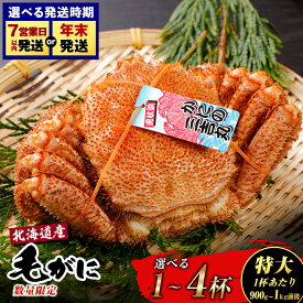 【ふるさと納税】【特大】 北海道産 冷凍ボイル 毛ガニ 選べる1尾〜4尾 (1尾900g-1kg前後) 蟹 かに カニ 毛ガニ AS119 選べる発送月毛がに 毛ガニ 毛蟹 蟹 カニ 北海道ふるさと納税 白老 ふるさと納税 北海道 おせち 年末