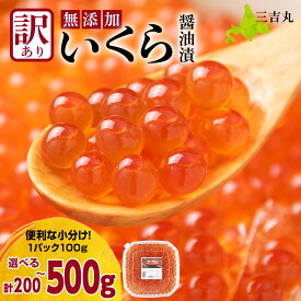【ふるさと納税】【訳あり】自家製！イクラの醤油漬け 選べる300g〜500g 1パック100g 選べる発送月 いくら 醤油漬け 北海道 小分けいくら イクラ 魚卵 醤油漬け しょうゆ漬 海産物 北海道ふるさと納税 白老 ふるさと納税 北海道