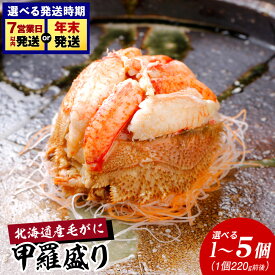 【ふるさと納税】 【浜ゆで】北海道産毛ガニ甲羅盛り 選べる1個〜5個（1個220g前後） 選べる発送月甲羅盛り 毛がに 毛ガニ 毛蟹 ケガニ 毛かに 毛カニ 蟹 カニ 北海道ふるさと納税 白老 ふるさと納税 北海道 年末