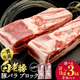 【ふるさと納税】 北海道産 白老豚 バラ ブロック 選べる2パック〜5パック 1パック500g〜600g 計1kg~3kgバラ バラ肉 豚ばら 豚肉 白老豚 白老 北海道 北海道ふるさと納税 白老 ふるさと納税 北海道