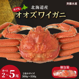【ふるさと納税】北海道産 オオズワイガニ 選べる2尾〜5尾 1尾300g〜350g ＜特大2尾＞ オオズワイガニ ボイル AM113冷凍 オオズワイガニ おおずわい蟹 姿 北海道ふるさと納税 白老 ふるさと納税 北海道 年末