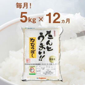 【ふるさと納税】【12回定期便】白米 5kg/月 ななつぼし 13年連続特A受賞　 ブランド米 限定生産 ふっくら ツヤツヤ 家庭用 北海道 胆振 国産 【送料無料】