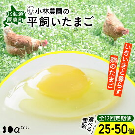【ふるさと納税】【全12回定期便】小林農園の平飼いたまご 25個・50個 ｜ 卵 たまご 定期便 [AXAN006]