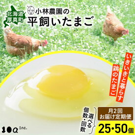 【ふるさと納税】【月2回定期便・選べる】小林農園の平飼いたまご・無投薬 全2回〜全24回／25個・50個から選べる 《厚真町》【テンアール株式会社】 たまご 卵 鶏卵 玉子 生卵 北海道 定期便[AXAN027]