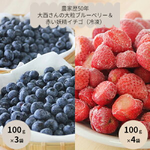 【ふるさと納税】役に立ちます！冷凍カット果物2種( ブルーベリー100g×3袋＆いちご100g×4袋)　【果物詰合せ・フルーツ・果物類・いちご・苺・イチゴ】