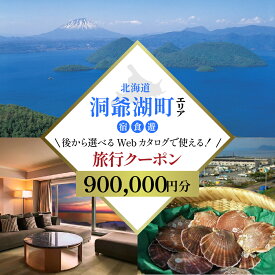 【ふるさと納税】北海道ツアー 洞爺湖温泉 後から選べる旅行Webカタログで使える！ 旅行クーポン（900,000円分） 旅行券 宿泊券 飲食券 体験サービス券 北海道 ふるさと納税 洞爺湖 観光 温泉 絶景 【JTA】　お届け：入金確認から1週間程度 ※年末年始、祝日は除く