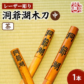 【ふるさと納税】洞爺湖木刀 茶 レーザー彫り(中) 北海道 洞爺湖 人気 観光地 土産 ご当地 グッズ 雑貨 民芸品 工芸品 手作り 日本製 木工品 伝統 北海道産 ナラ材 職人 彫刻 アニメ 漫画 お取り寄せ 送料無料 越後屋デパート 洞爺湖町