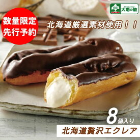 【ふるさと納税】 北海道贅沢 エクレア 8個 冷凍エクレア スイーツ デザート 洋菓子 個包装 冷凍 お菓子 ギフト お取り寄せ チョコレート アイスクリーム 出産祝 結婚祝 おやつ アイス 御歳暮 御祝 お礼 学校祭 お中元 北海道 安平町