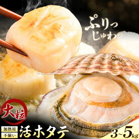 【ふるさと納税】北海道 ほたて 大粒 帆立 活きホタテ 殻付き 不揃い 加熱用 選べる 3kg 5kg 株式会社丸金金村商店《11月上旬-1月末頃出荷》北海道 日高町 海鮮 貝 グルメ お取り寄せグルメ